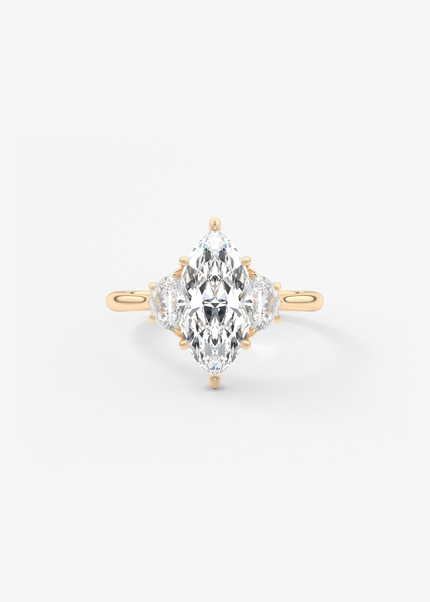 Marquise Three Stone Lab Grown Diamond Engagement Ring