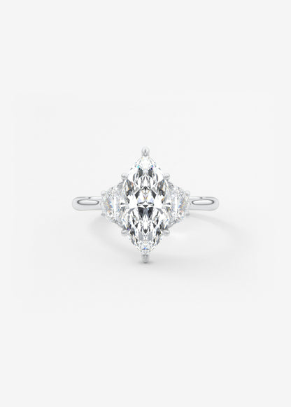 Marquise Three Stone Lab Grown Diamond Engagement Ring