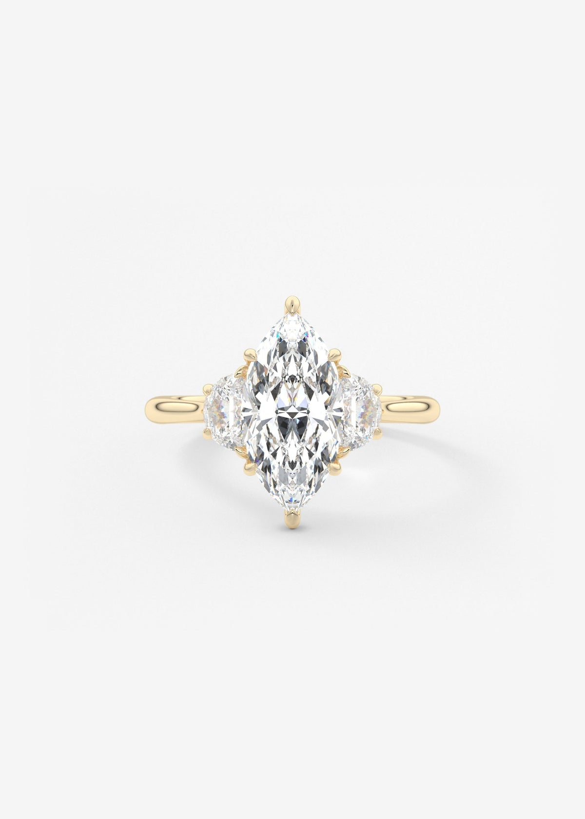 Marquise Three Stone Lab Grown Diamond Engagement Ring
