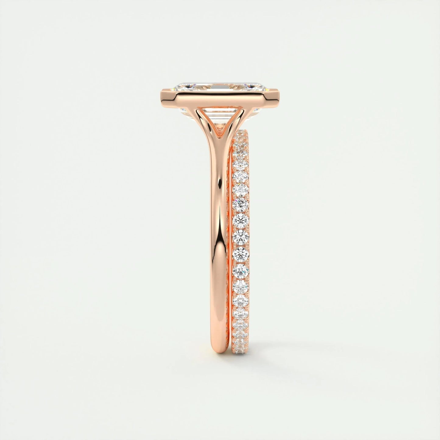 2.03 CT Emerald Cut Bezel Solitaire Moissanite Engagement Ring