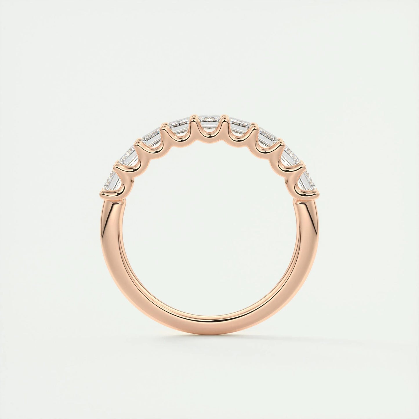 1.80 Emerald Cut Half Eternity Moissanite Bridal Wedding Band