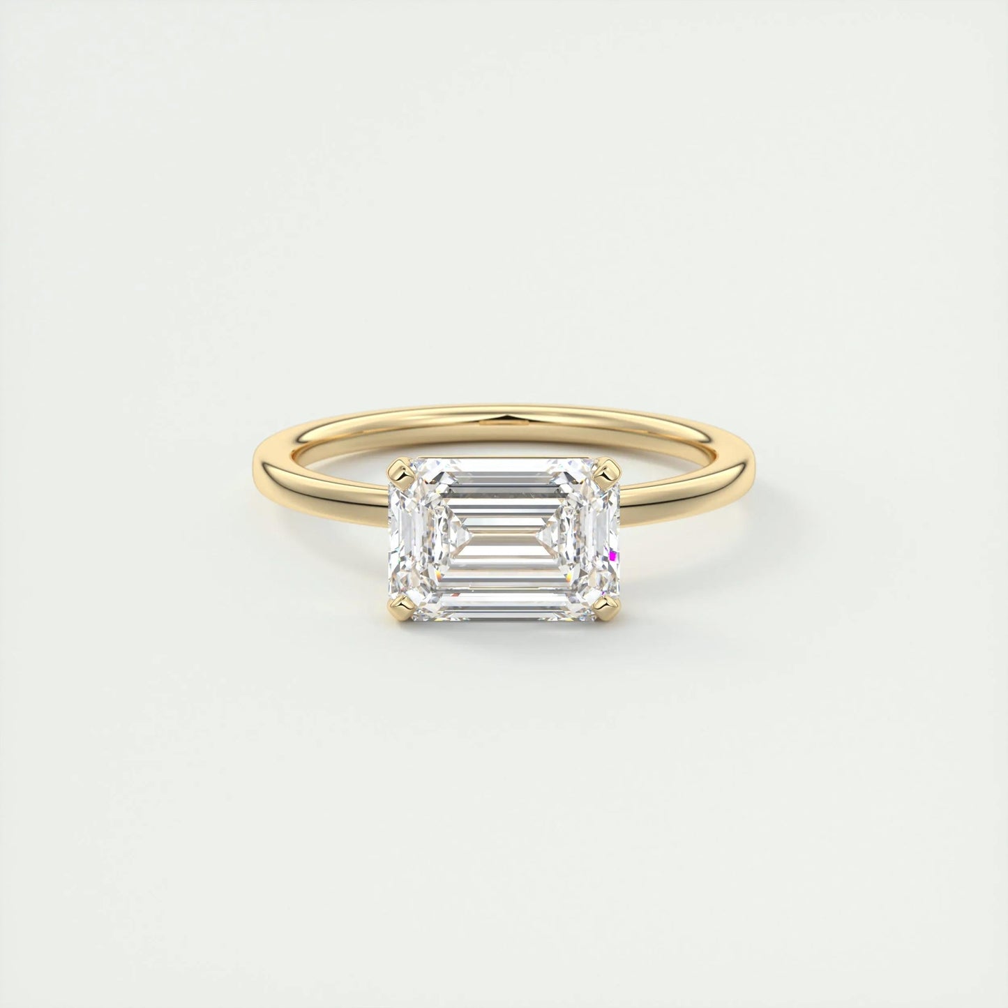 1.91 CT Emerald Cut Solitaire Moissanite Engagement Ring