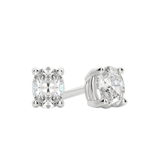 0.50 TCW-1.0 TCW Oval Cut Moissanite Solitaire Stud Earrings