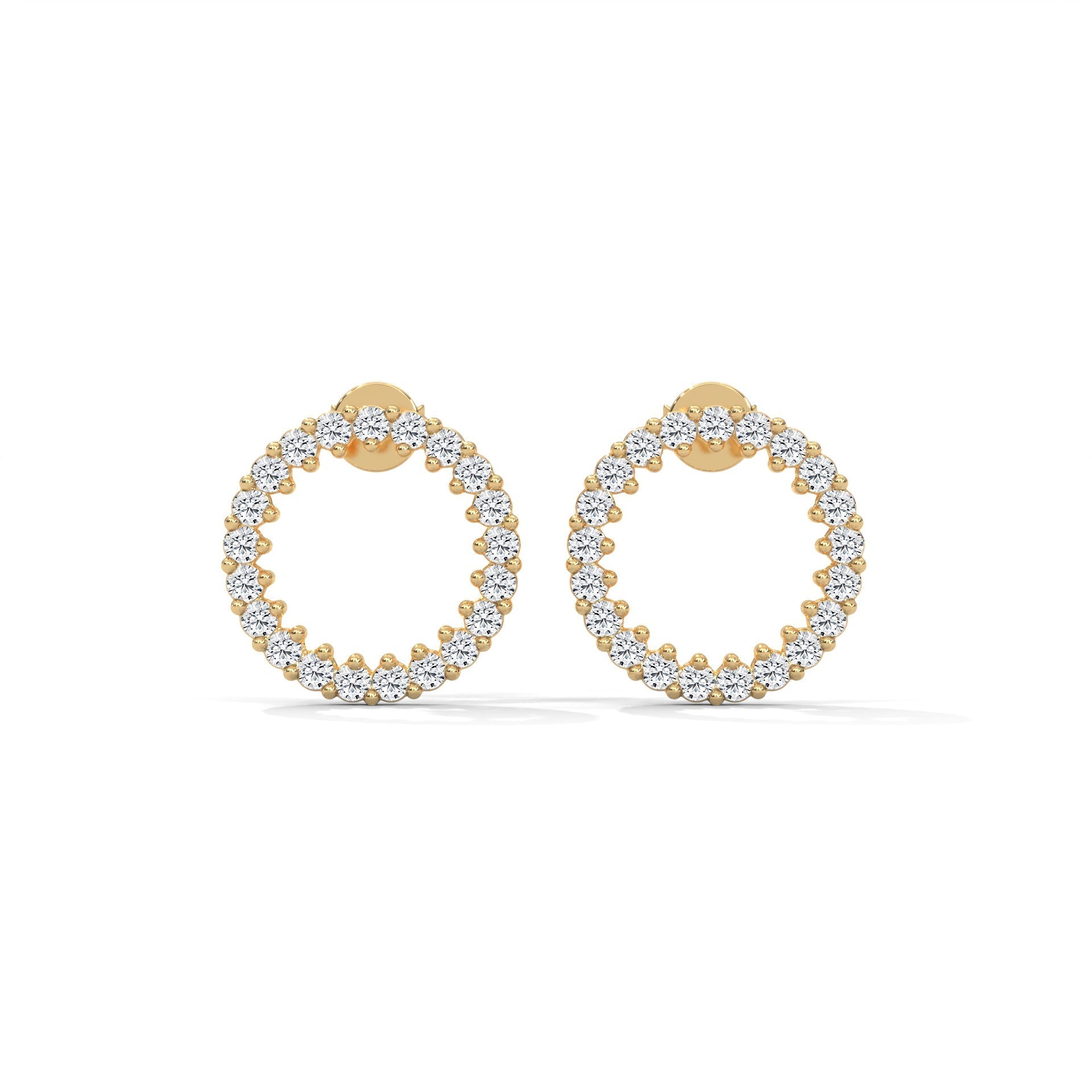 1.2 TCW Round Cut Moissanite Huggies Earrings