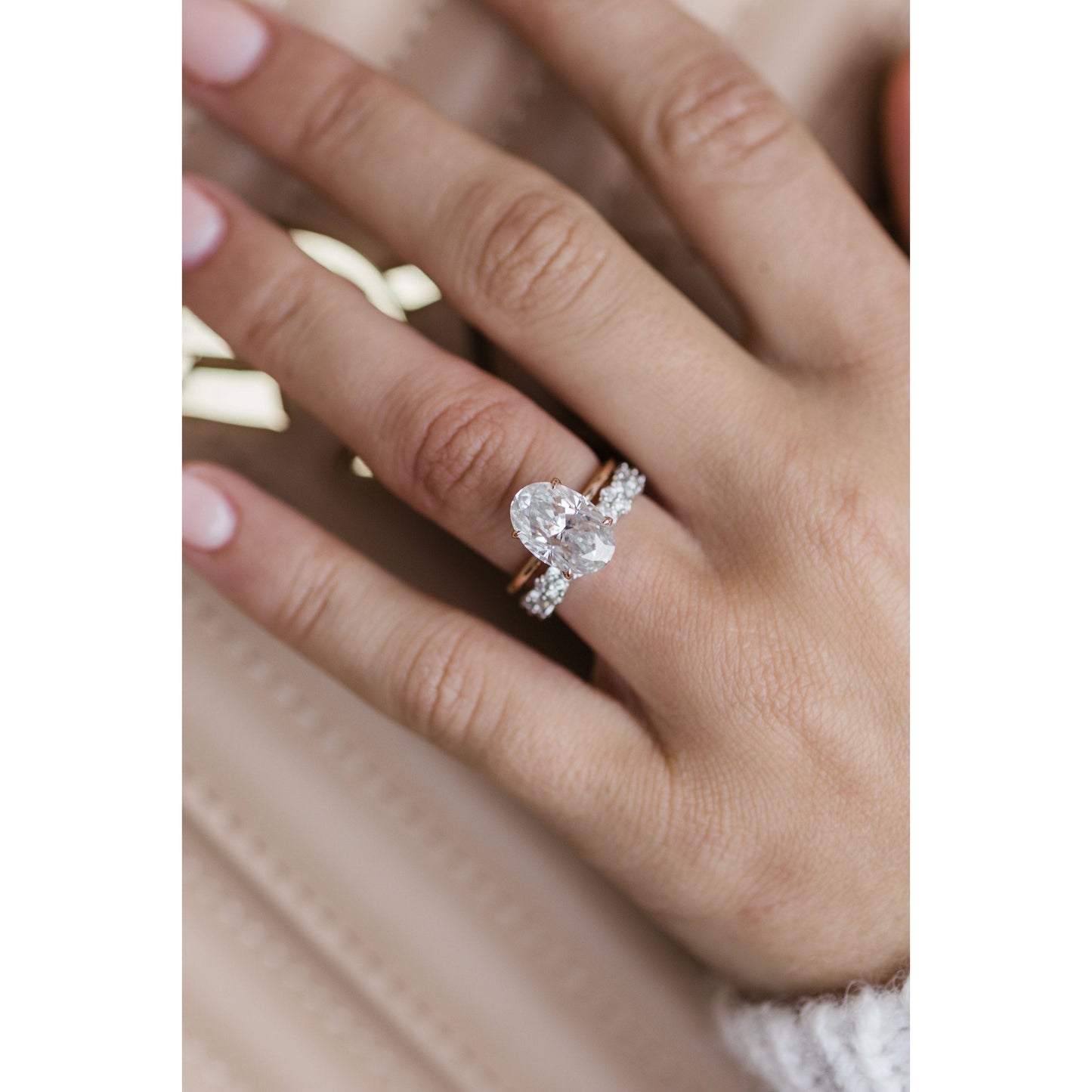 4.0 CT Oval Solitaire Moissanite Engagement Ring