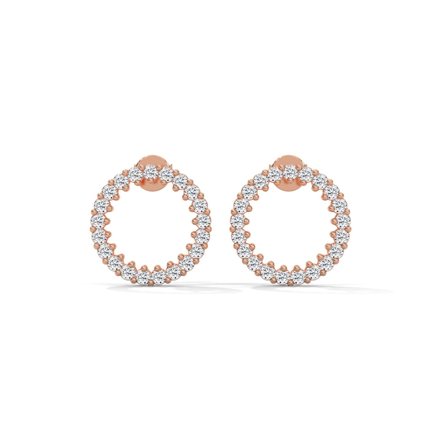1.2 TCW Round Cut Moissanite Huggies Earrings