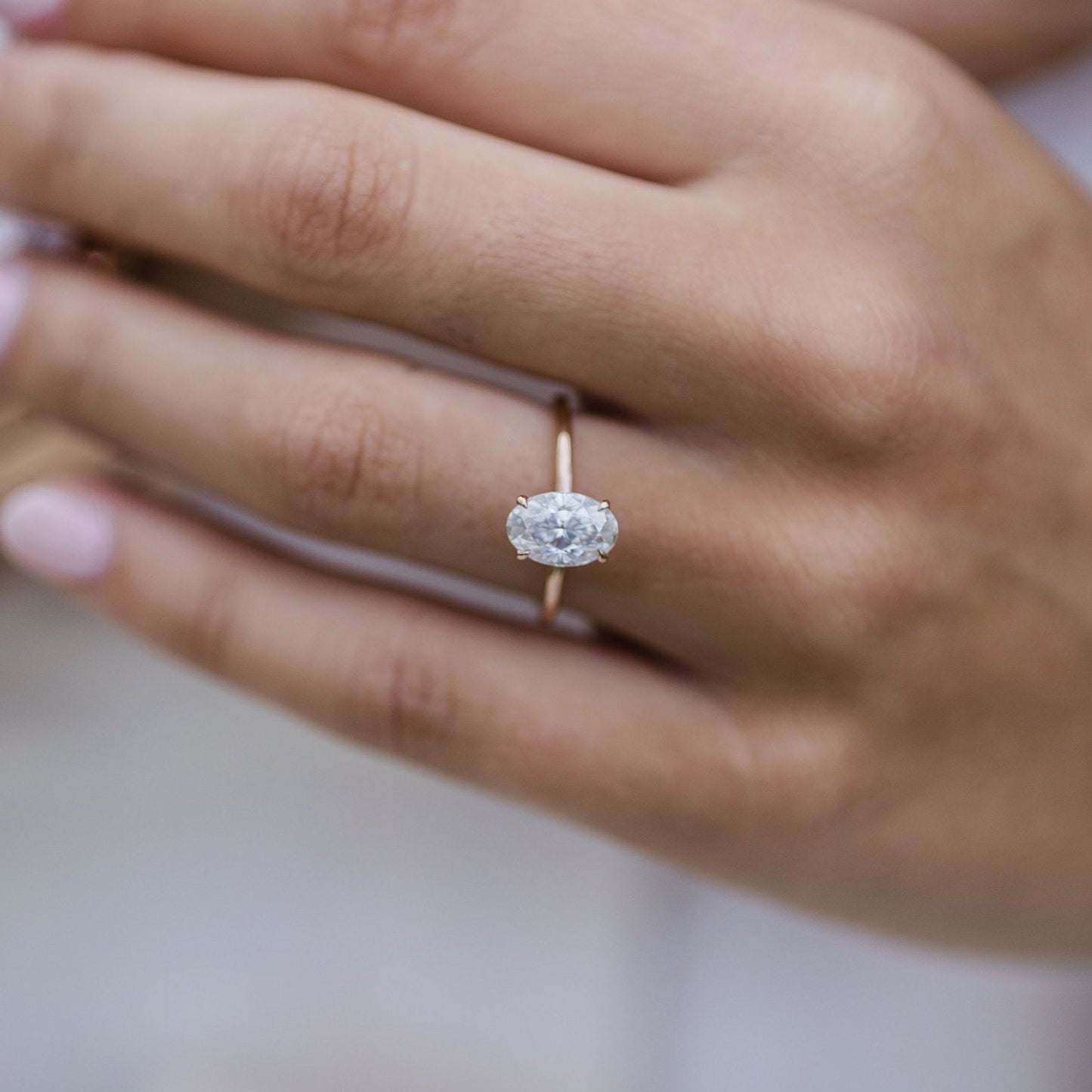 1.85 CT Oval Solitaire Lab Grown Diamond Engagement Ring