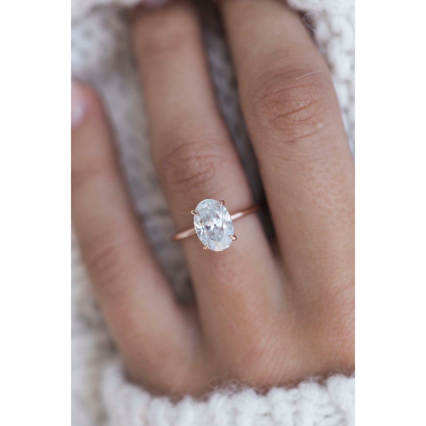 2.70 CT Oval Solitaire Moissanite Engagement Ring