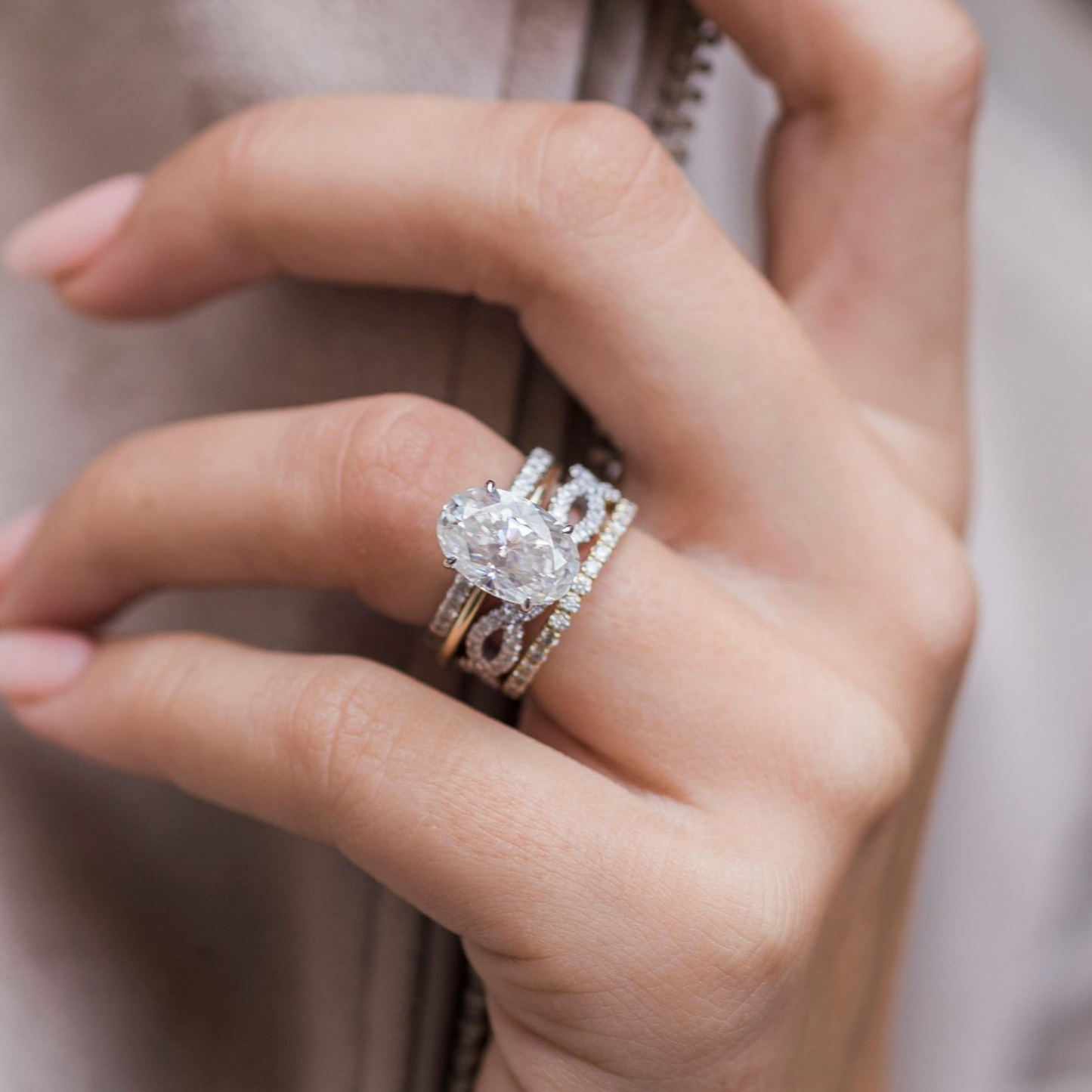 4 CT Oval Solitaire Lab Grown Diamond Engagement Ring