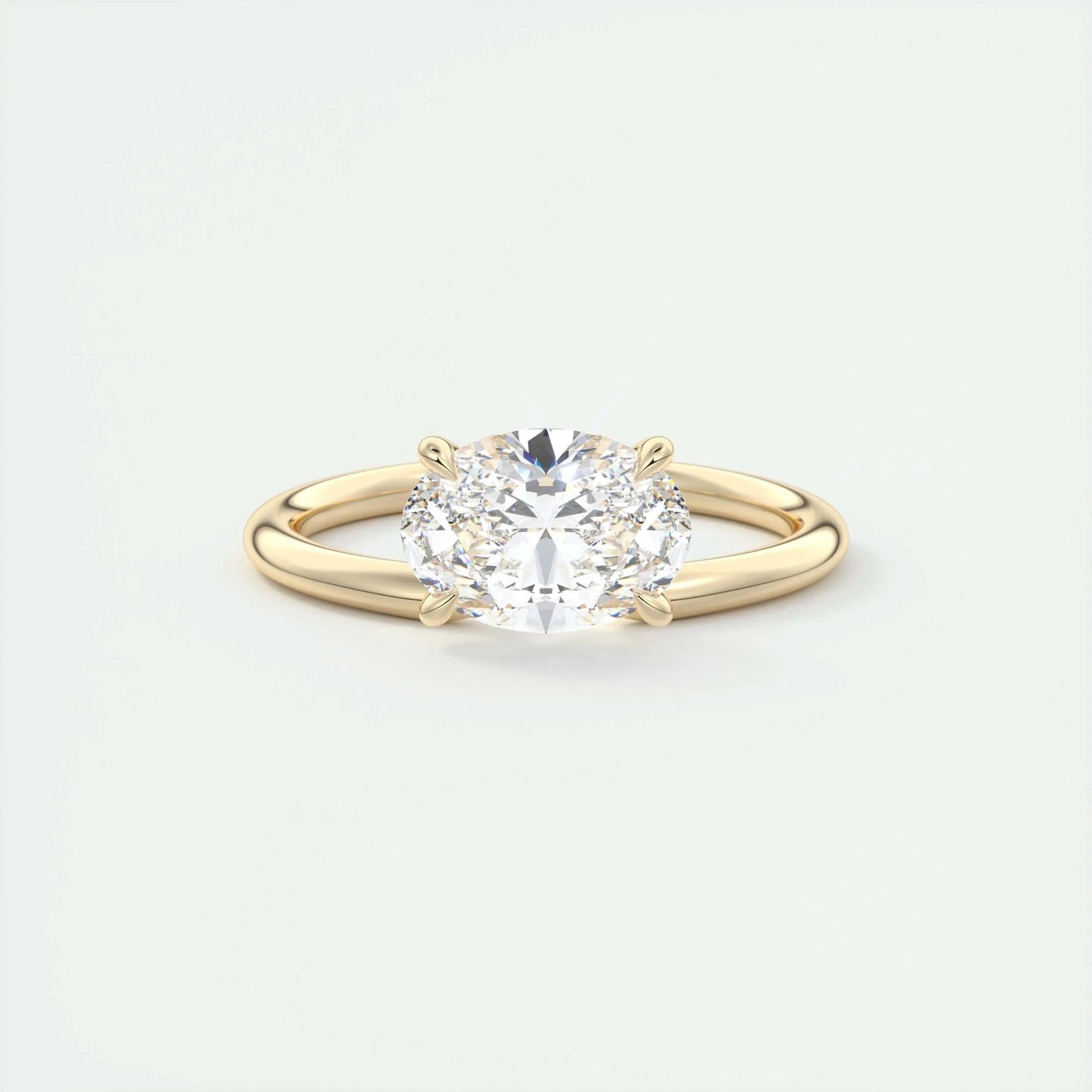 1.91 CT Oval Cut Solitaire Moissanite Engagement Ring