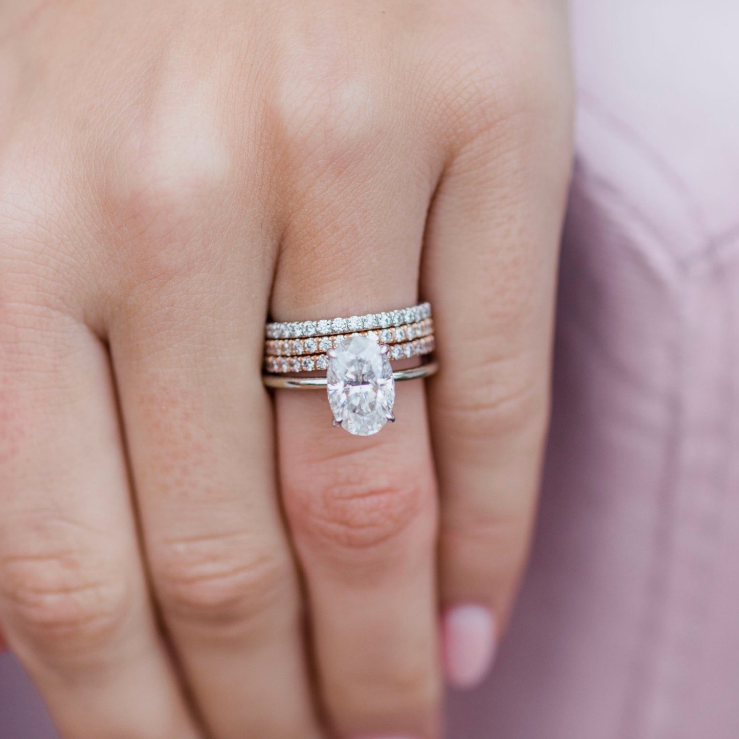 2.7 CT Oval Solitaire Lab Grown Diamond Engagement Ring