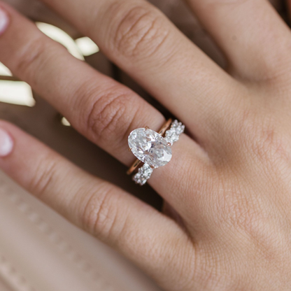 4 CT Oval Solitaire Lab Grown Diamond Engagement Ring