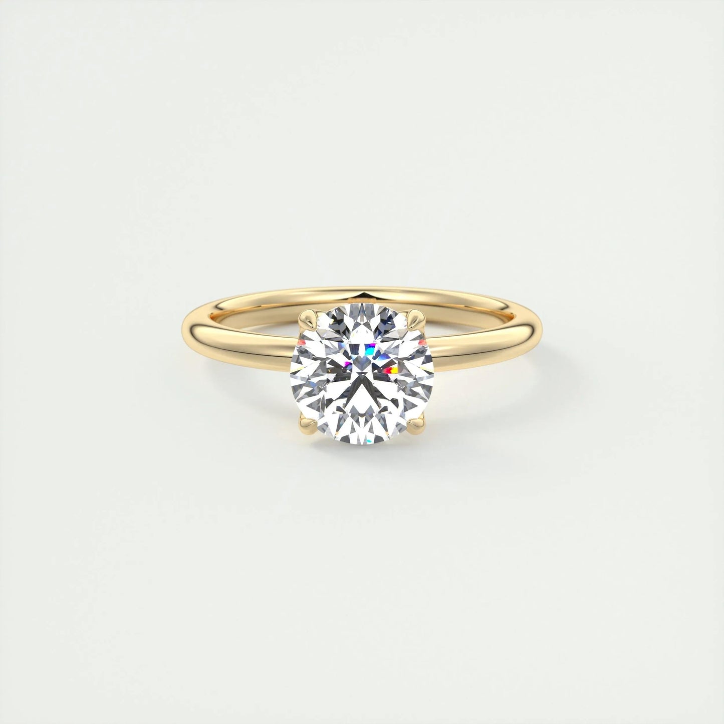 1.35 CT Round Cut Solitaire Moissanite Engagement Ring