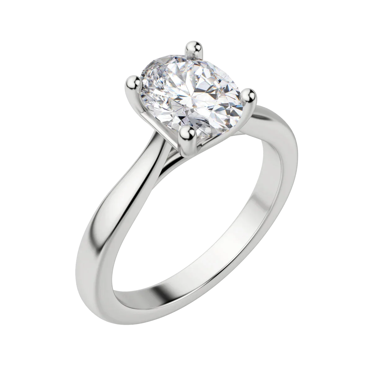 1.33 CT Oval Cut Solitaire Moissanite Engagement Ring