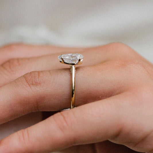 2.35 CT Pear Solitaire Moissanite Engagement Ring