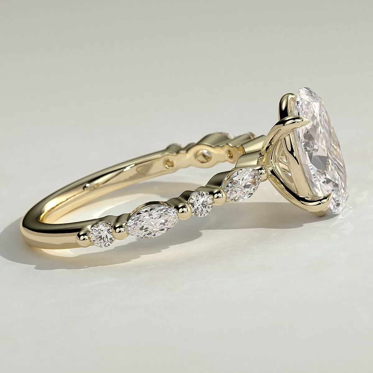 Oval Pave Lab Grown Diamond Engagement Ring