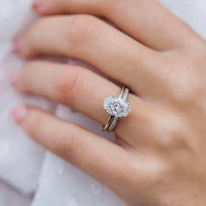 2.7 CT Oval Solitaire Lab Grown Diamond Engagement Ring