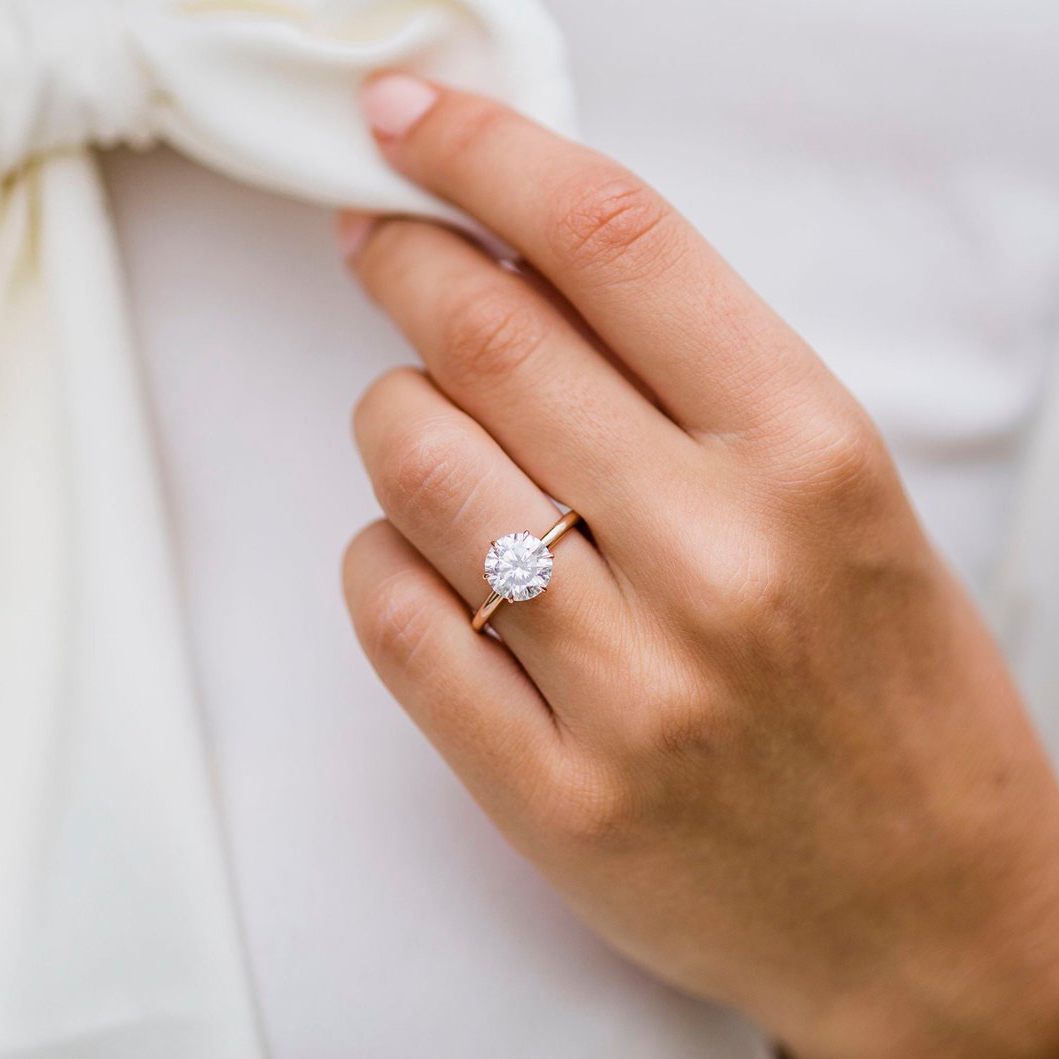 2.1 CT Round Solitaire Lab Grown Diamond Engagement Ring