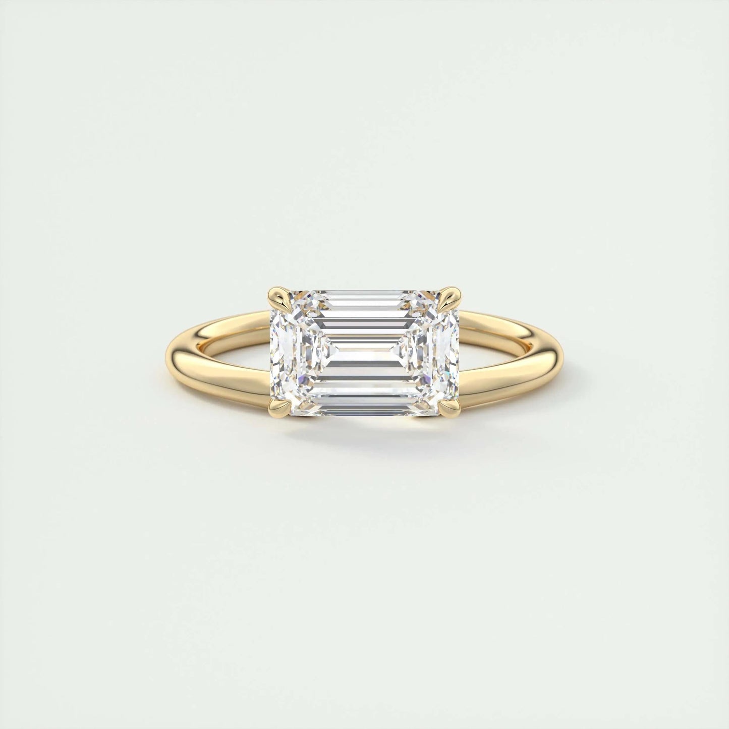 1.91 CT Emerald Cut Solitaire Moissanite Engagement Ring