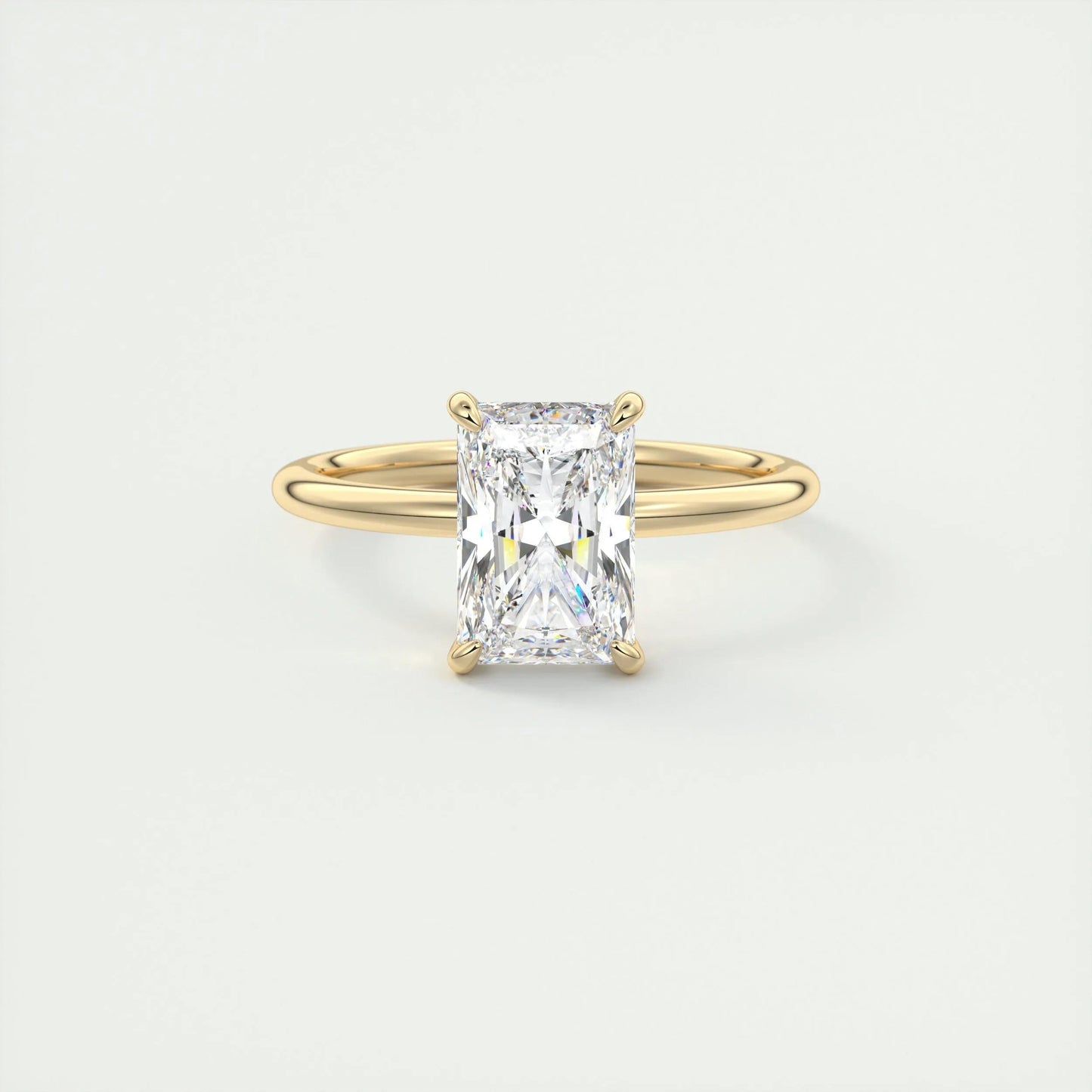 2.10 CT Radiant Cut Solitaire Moissanite Engagement Ring