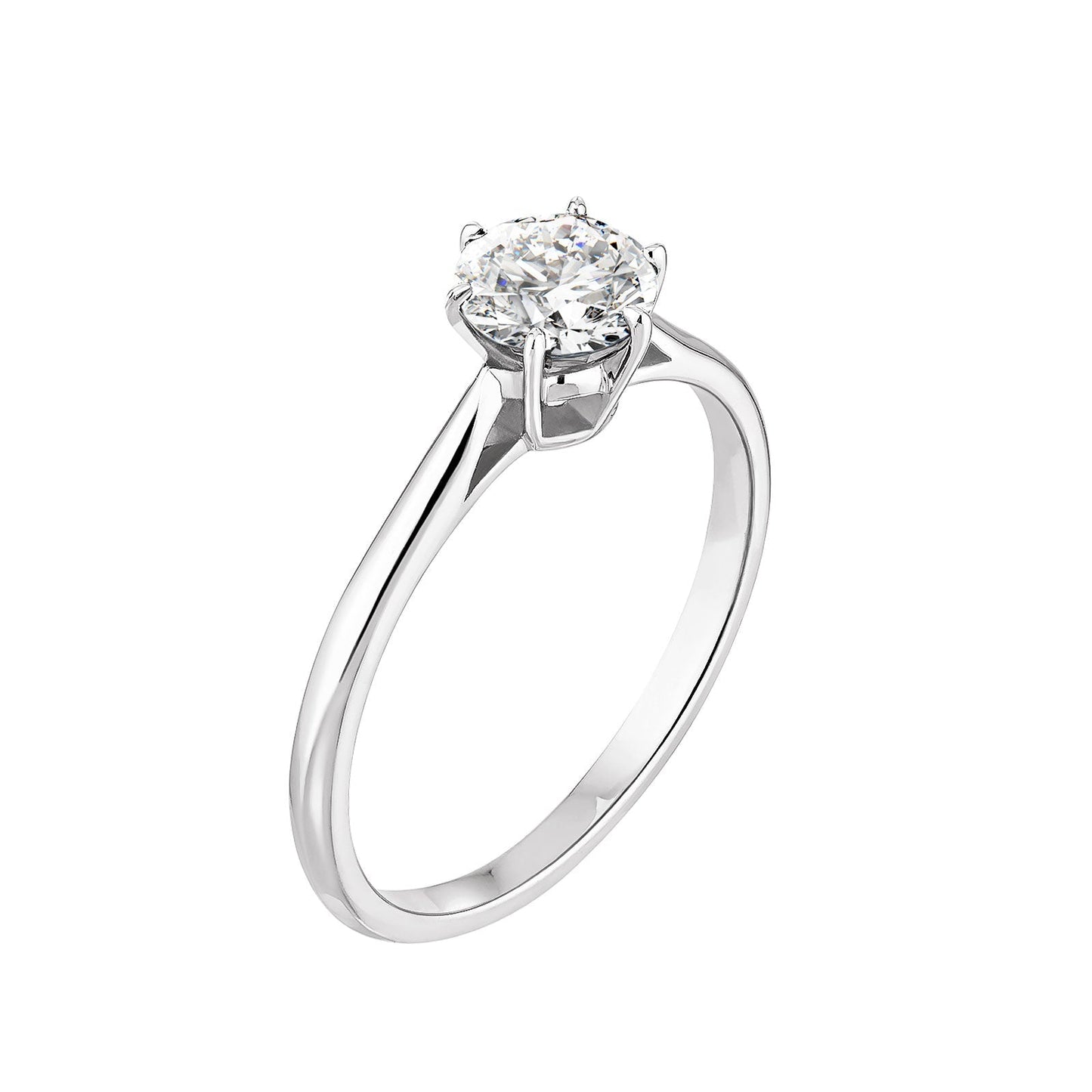 0.80 CT Round Shaped Moissanite Solitaire Engagement Ring