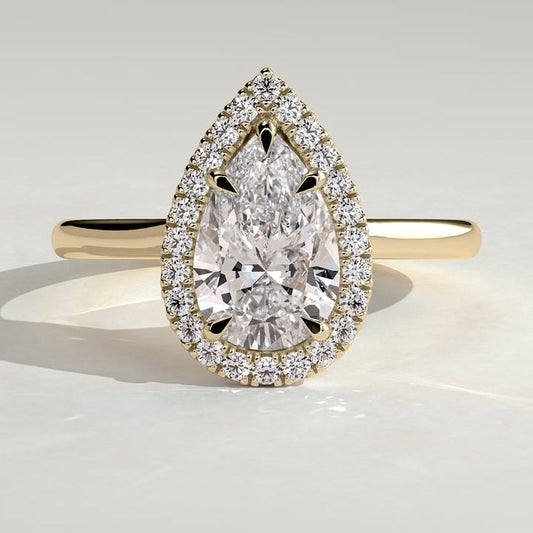 Pear Halo Lab Grown Diamond Engagement Ring