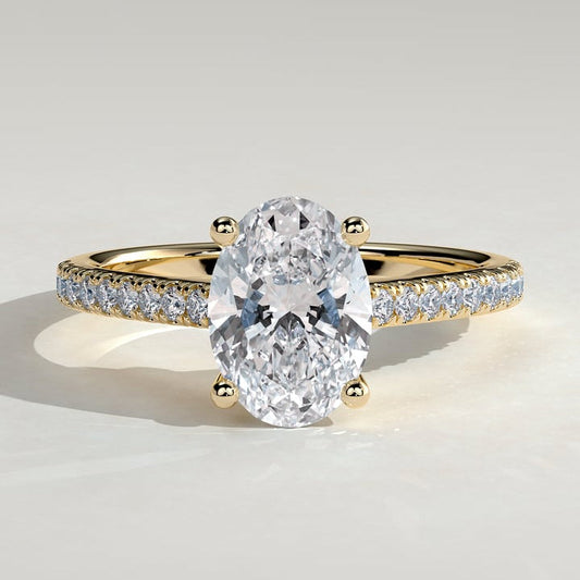Oval Pave Lab Grown Diamond Engagement Ring