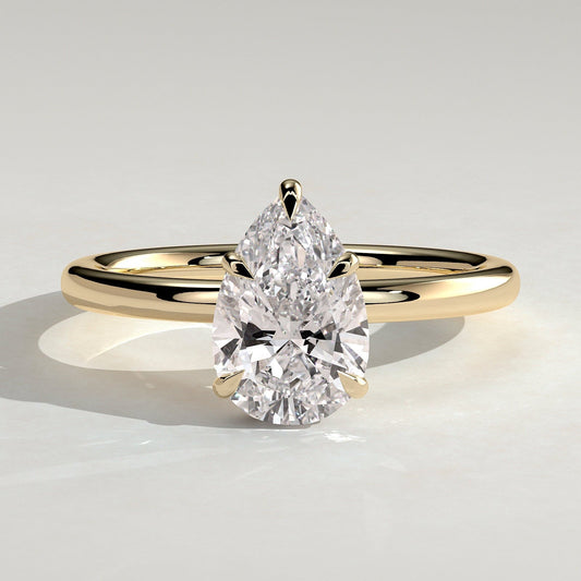 Pear Hidden Halo Lab Grown Diamond Engagement Ring