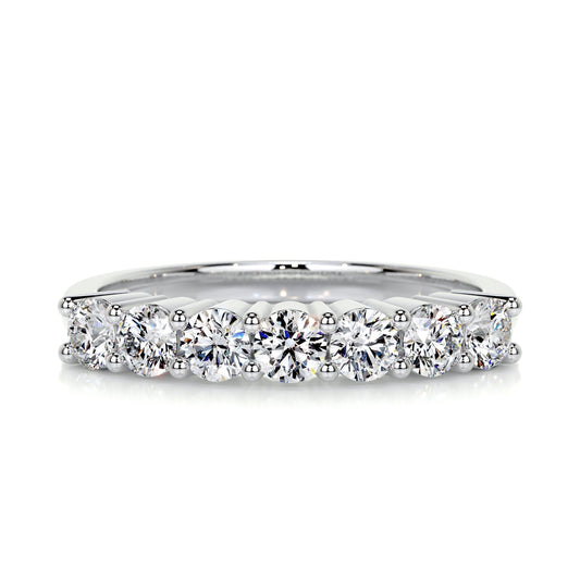 0.75 CT Round 7 Stones CVD EF/VVS Diamond Wedding Band 1