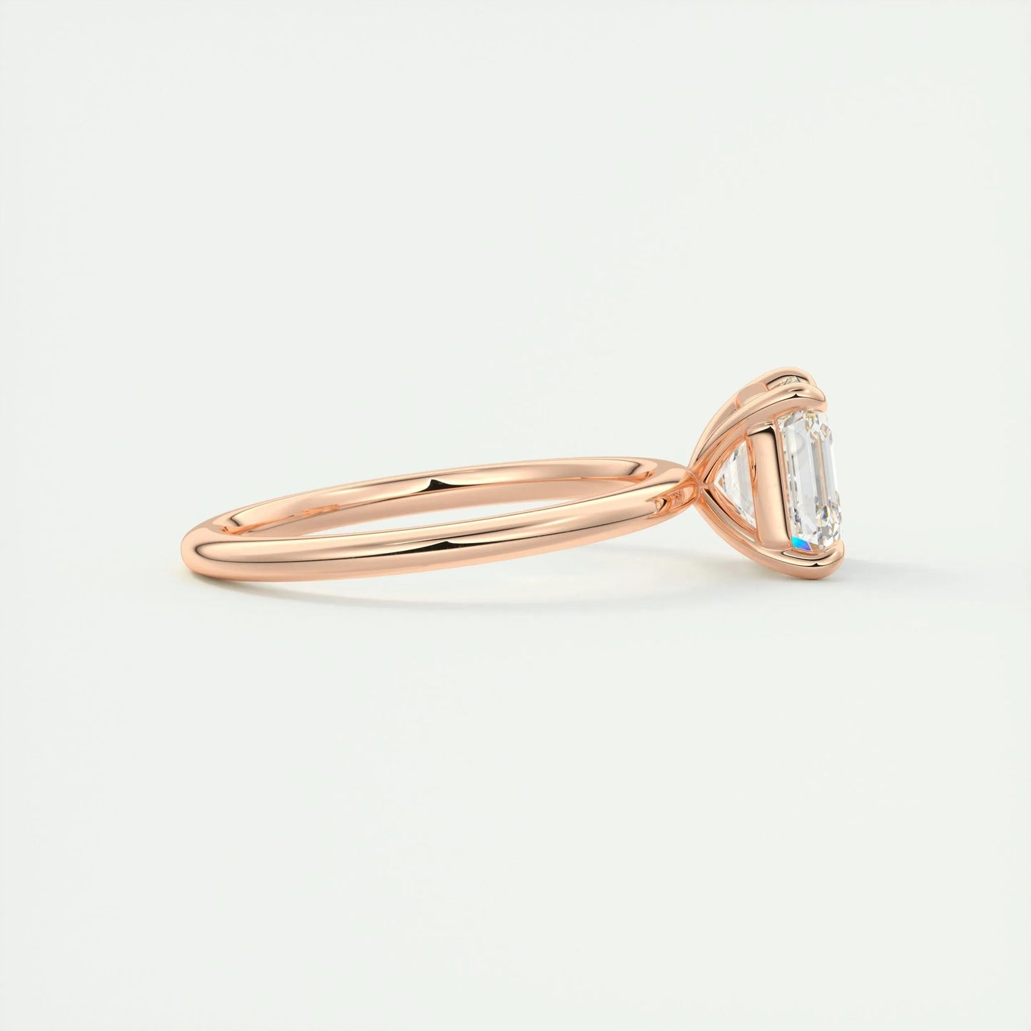 2.03 CT Asscher Cut Solitaire Moissanite Engagement Ring