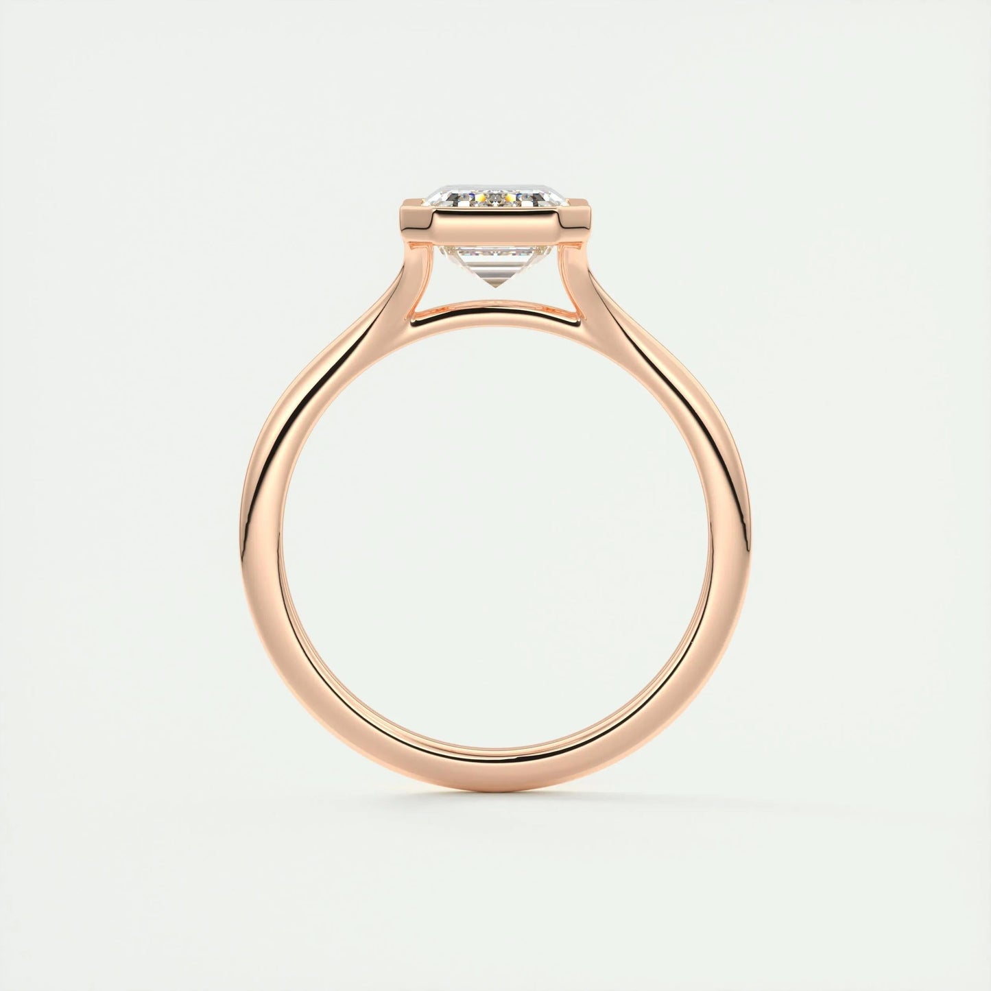 2.03 CT Emerald Cut Bezel Solitaire Moissanite Engagement Ring