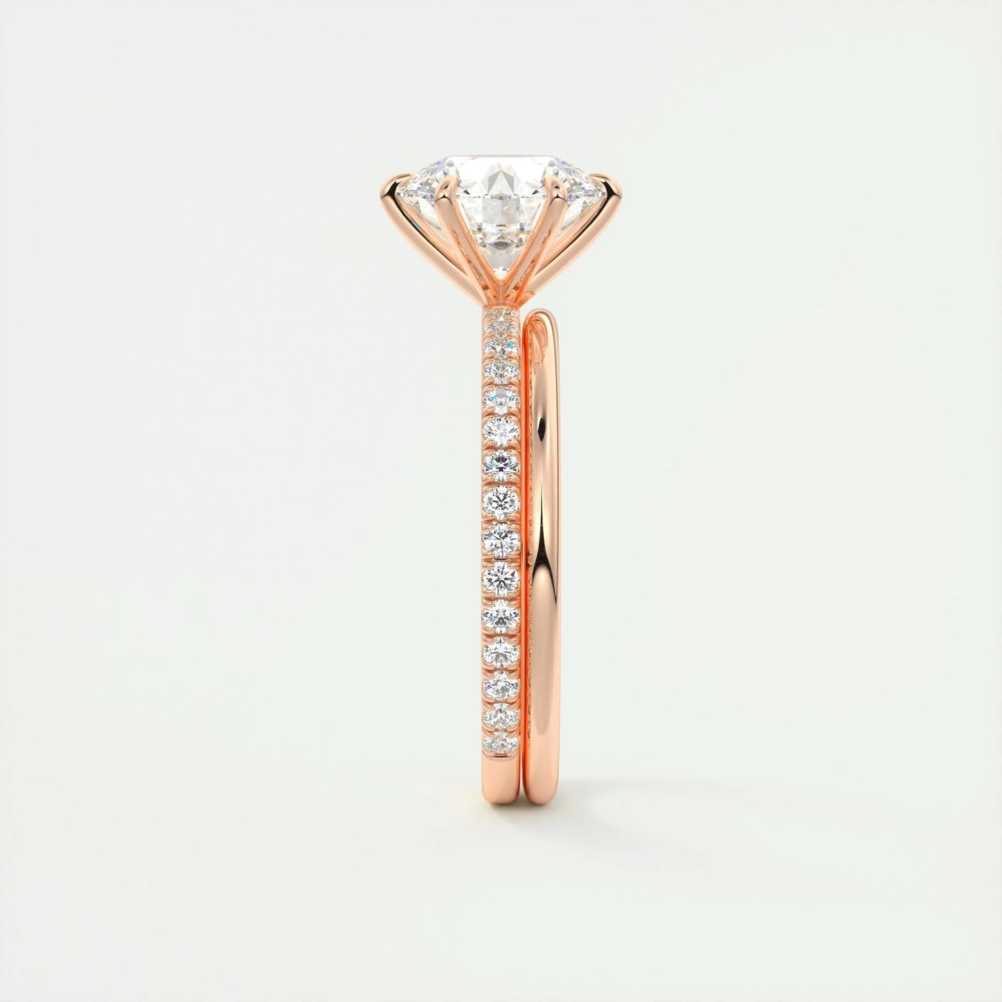 2.0 CT Round Cut Solitaire Pave Moissanite Engagement Ring