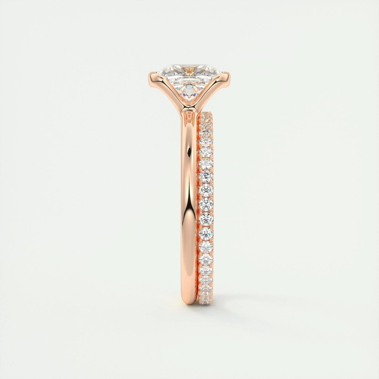 2.15 CT Cushion Half Bezel Solitaire Moissanite Engagement Ring