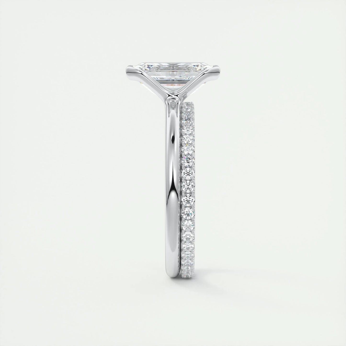 1.91 CT Emerald Half Bezel Solitaire Moissanite Engagement Ring