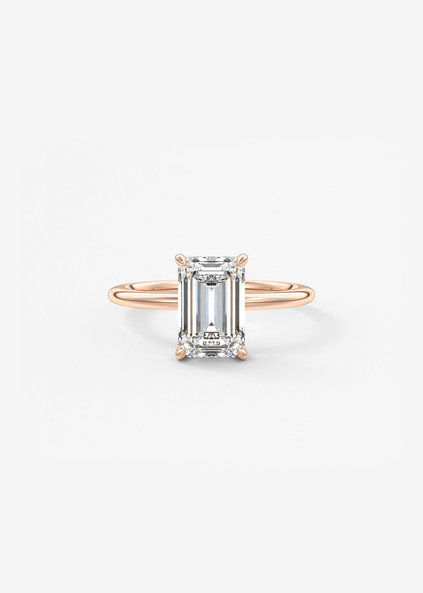 Emerald Hidden Halo Lab Grown Diamond Engagement Ring