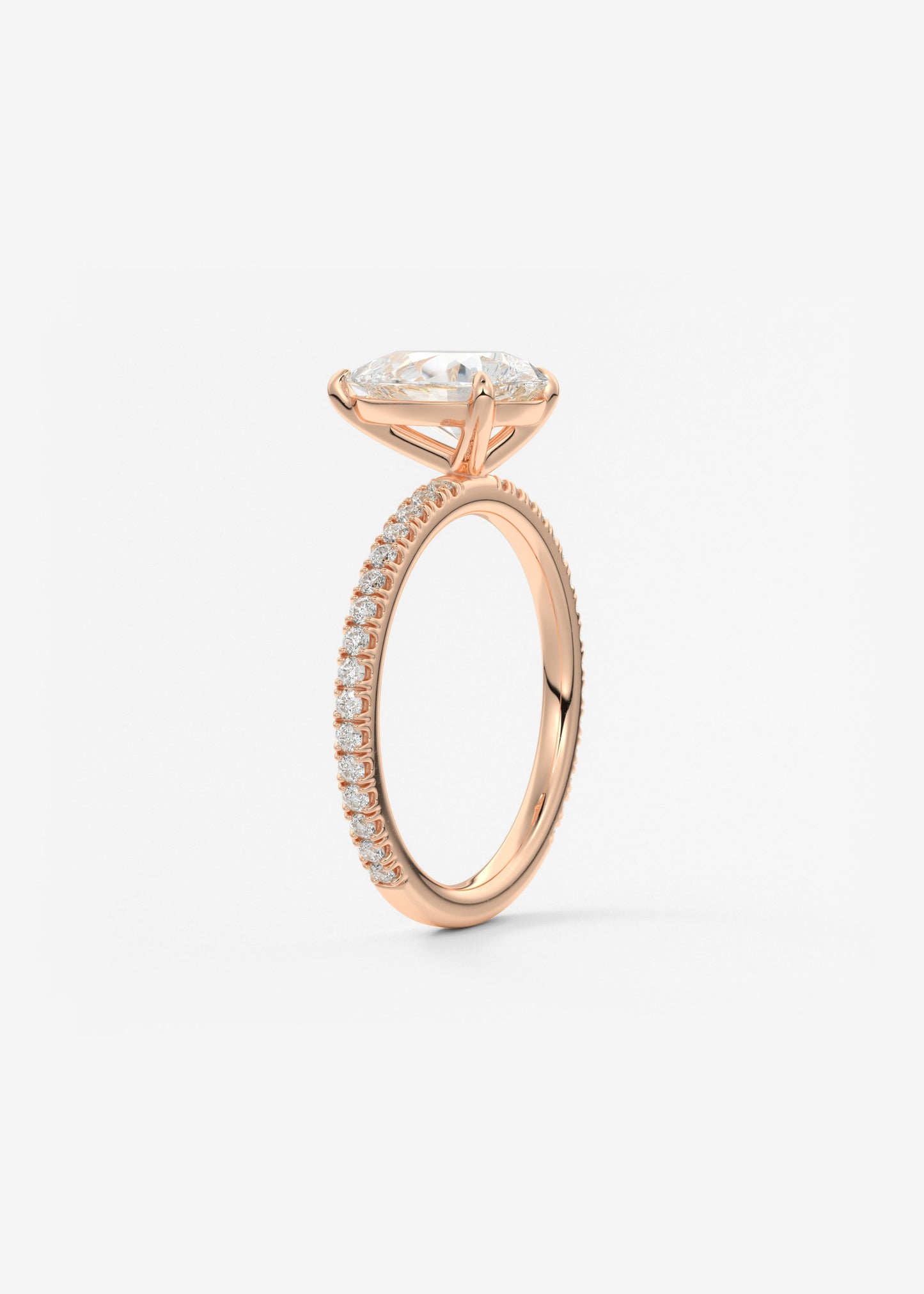 Pear Pave Lab Grown Diamond Engagement Ring