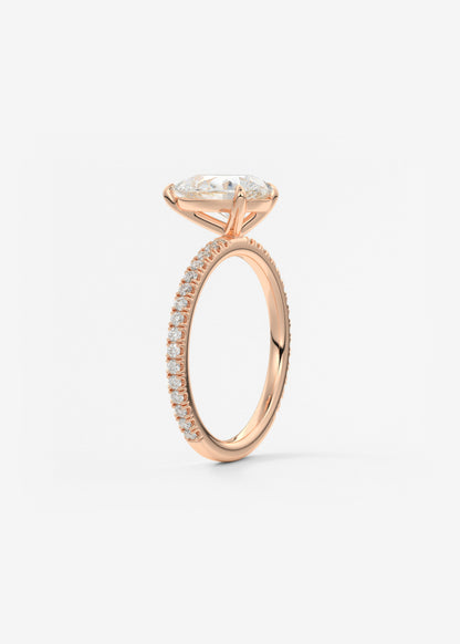 Pear Pave Lab Grown Diamond Engagement Ring