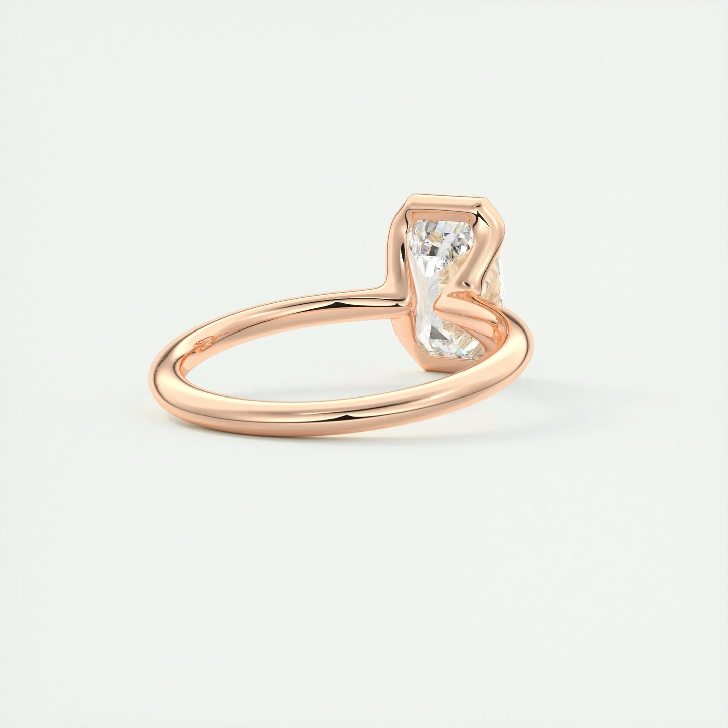 1.91 CT Emerald Half Bezel Solitaire Moissanite Engagement Ring