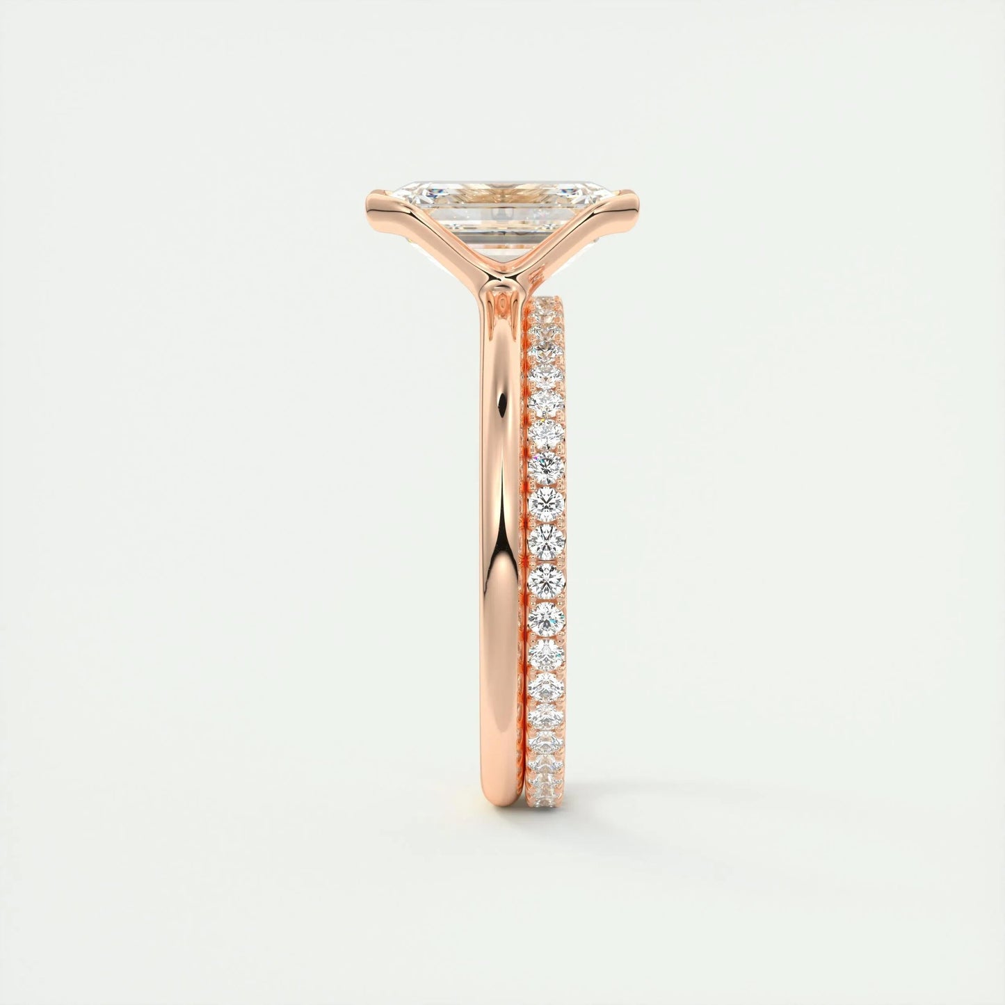 1.91 CT Emerald Half Bezel Solitaire Moissanite Engagement Ring