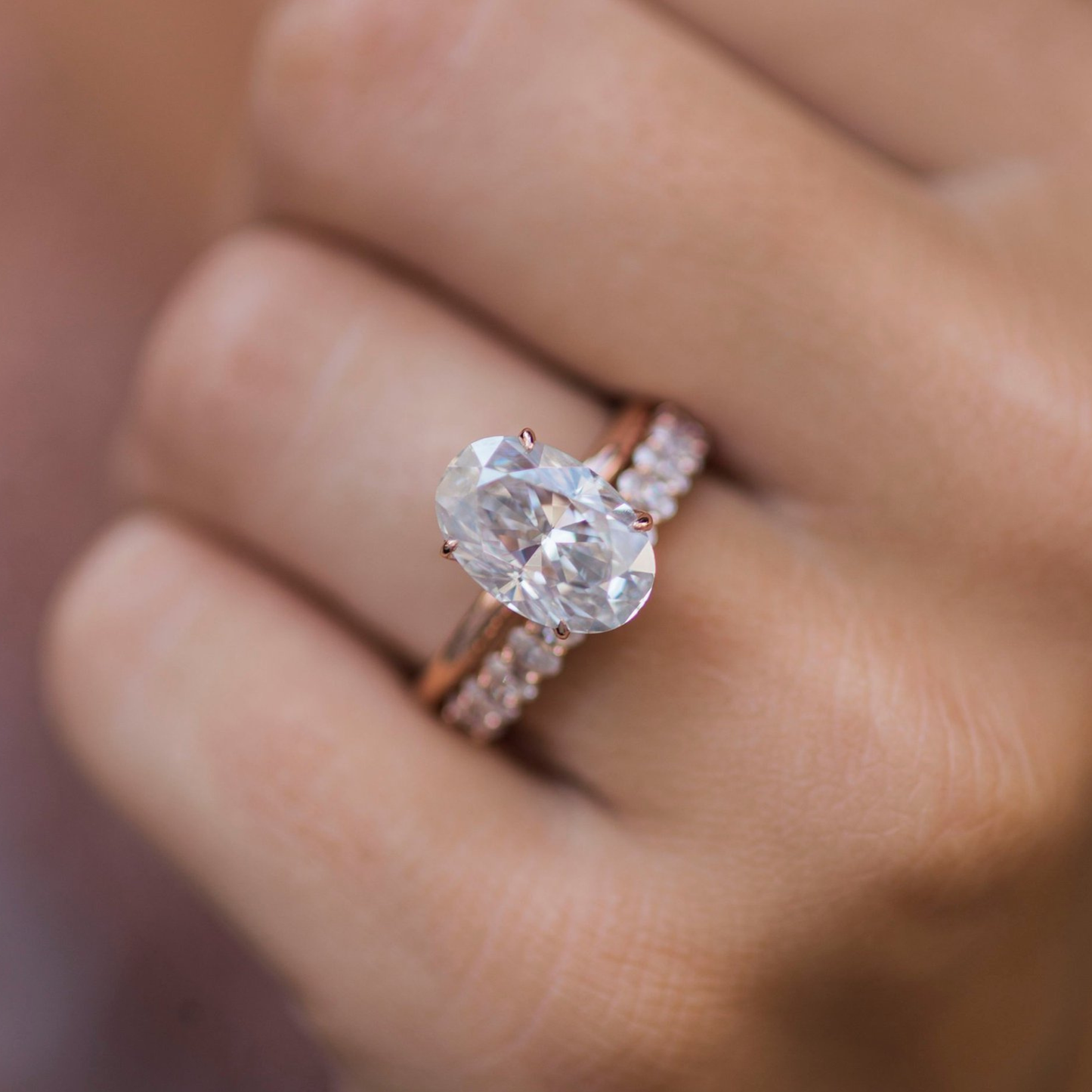 4 CT Oval Solitaire Lab Grown Diamond Engagement Ring