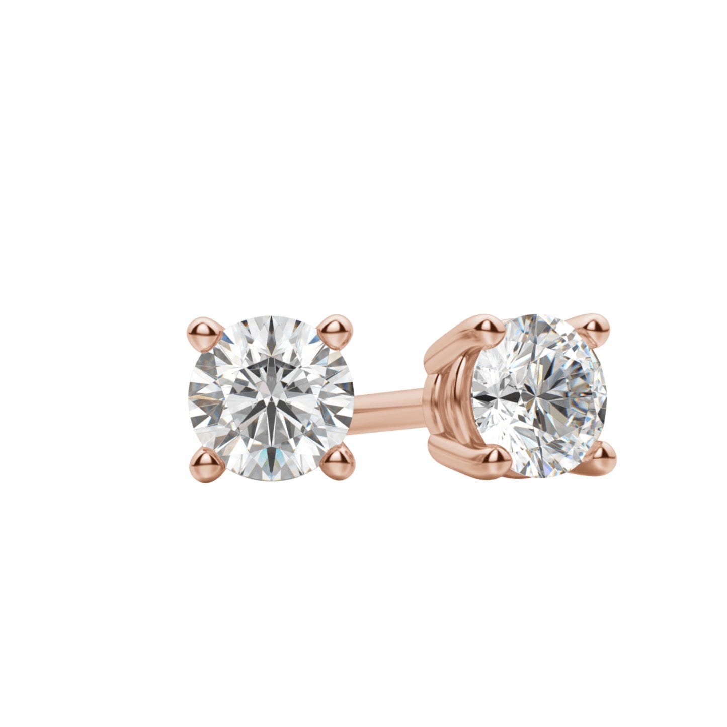 0.50 TCW-1.0 TCW Round Cut Moissanite Solitaire Stud Earrings