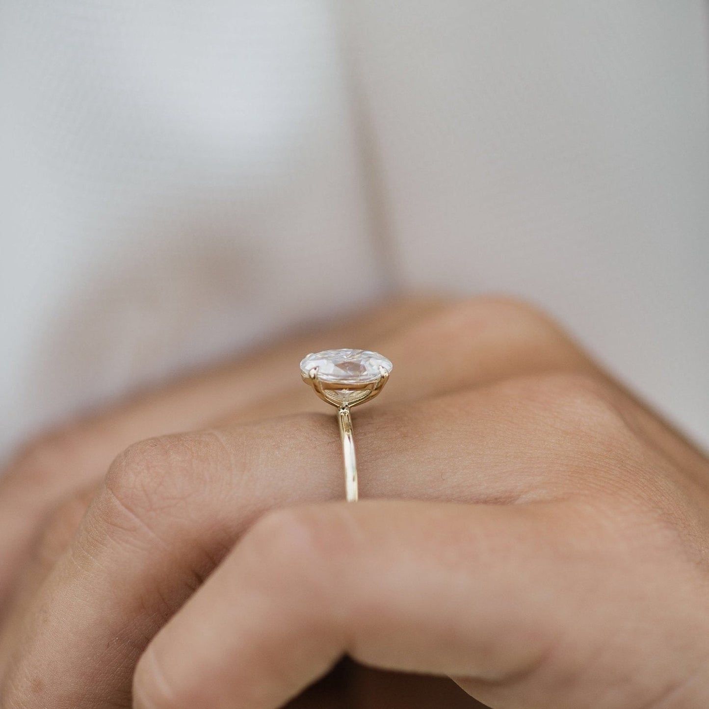 1.85 CT Oval Solitaire Lab Grown Diamond Engagement Ring