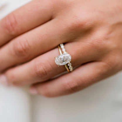 2.8 CT Oval Solitaire Lab Grown Diamond Engagement Ring