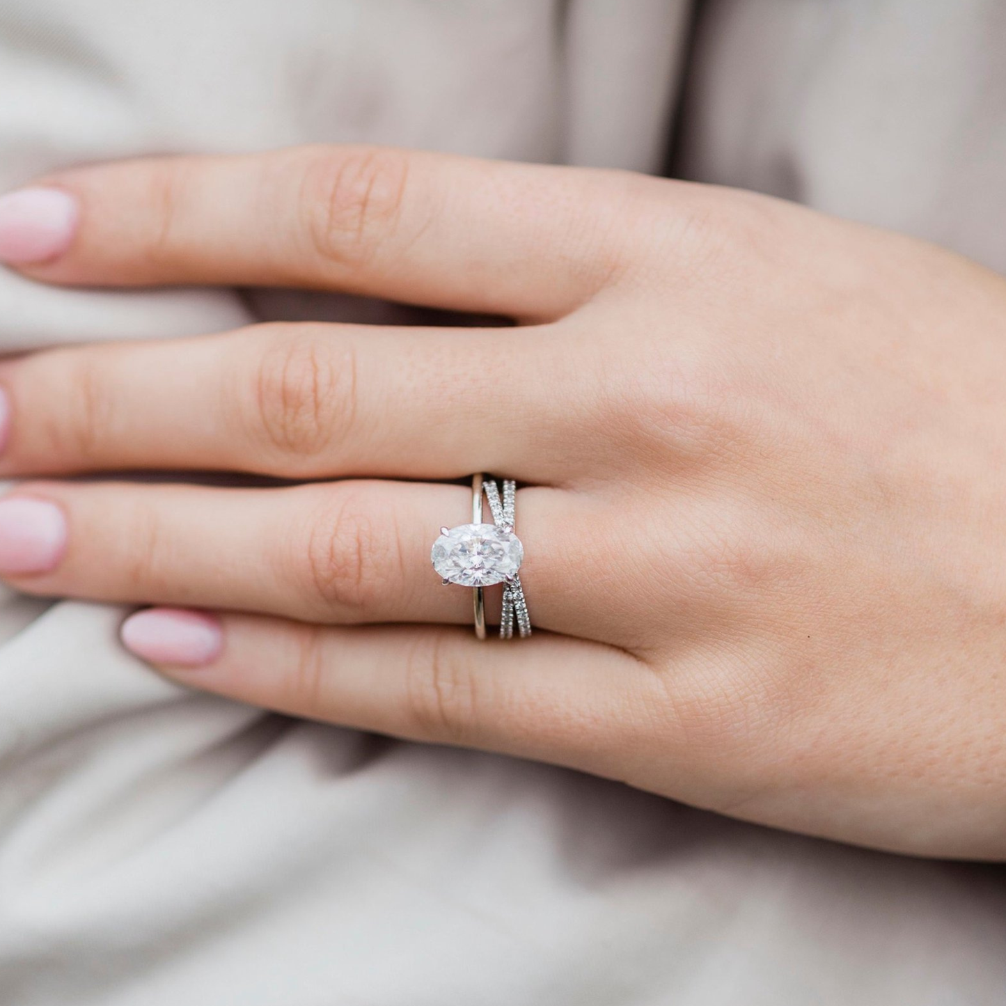 2.7 CT Oval Solitaire Lab Grown Diamond Engagement Ring