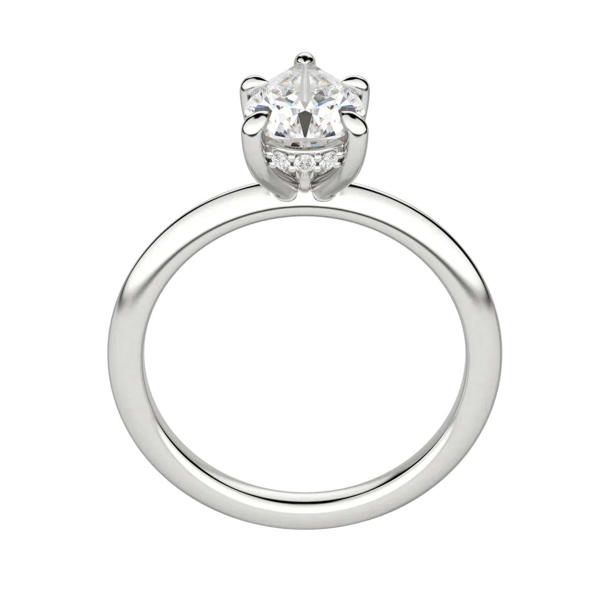 1.33 CT Pear Solitaire Moissanite Engagement Ring With Hidden Halo Setting