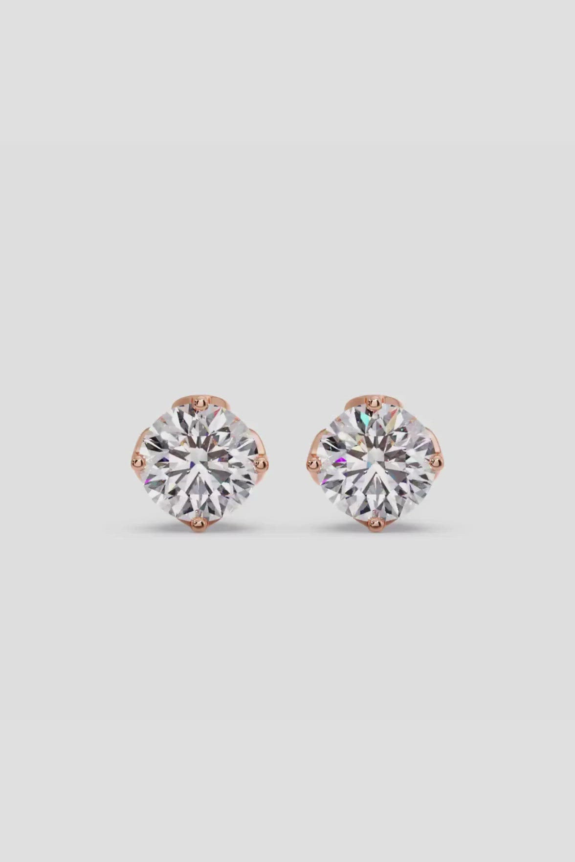 1.0 TCW Round Cut Moissanite Solitaire Stud Earrings