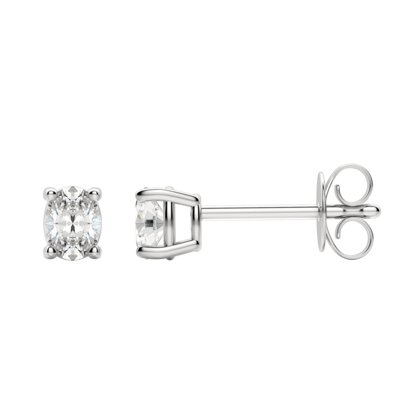 0.50 TCW-1.0 TCW Oval Cut Moissanite Solitaire Stud Earrings