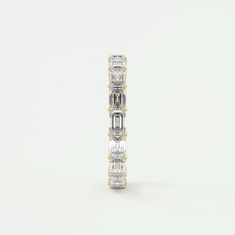 2.55 Emerald Cut East West Eternity Moissanite Bridal Wedding Band