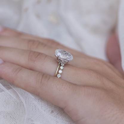 4 CT Oval Solitaire Lab Grown Diamond Engagement Ring