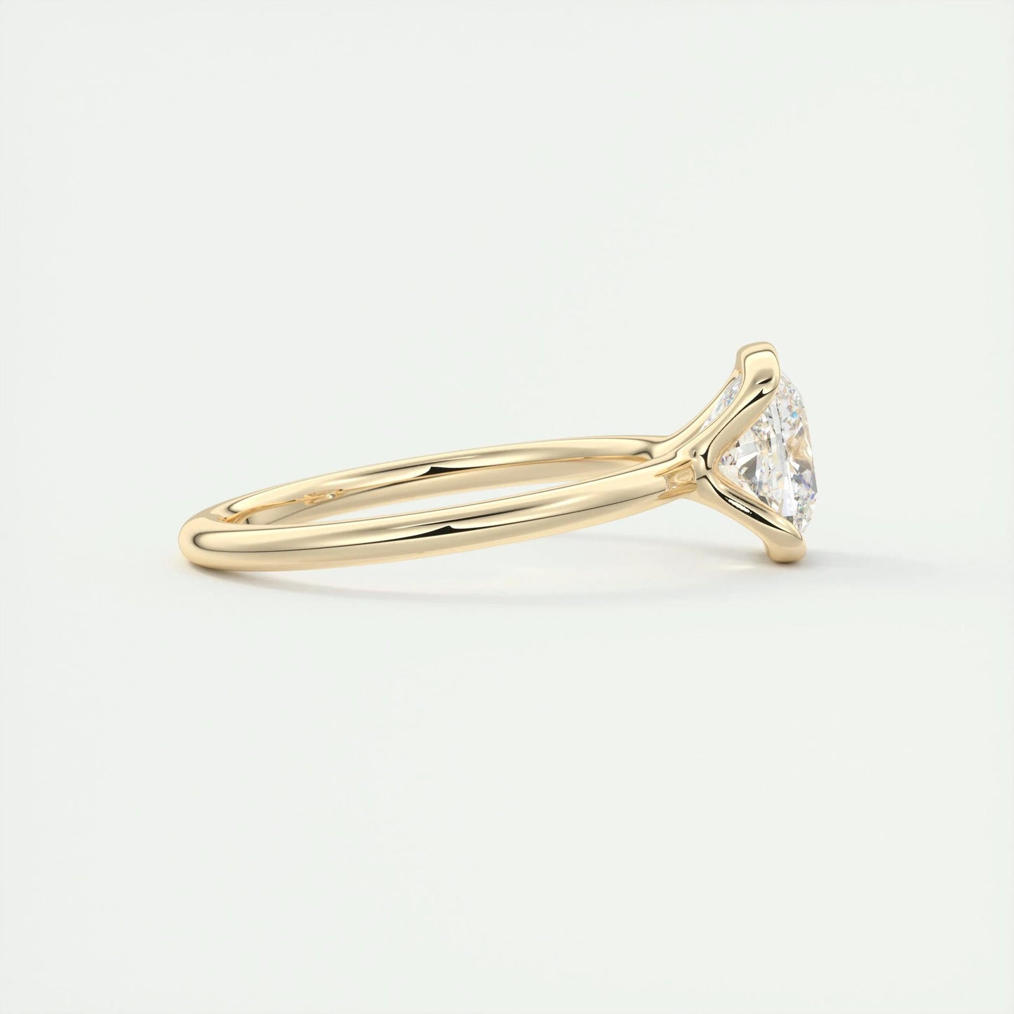 2.15 CT Cushion Half Bezel Solitaire Moissanite Engagement Ring